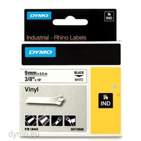 Етикети DYMO Rhino IND 9mmX5,5m Vinyl 18443 White