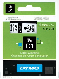 Касети с ленти DYMO 6mmX7m D1 Black on White №43613 Оригинални