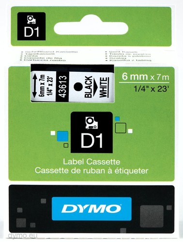 Касети с ленти DYMO 9mmX7m D1 Black on White №40913 Оригинални